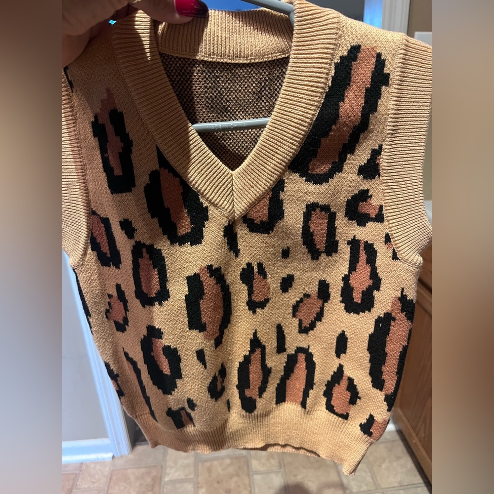 Cheetah Sweater Vest